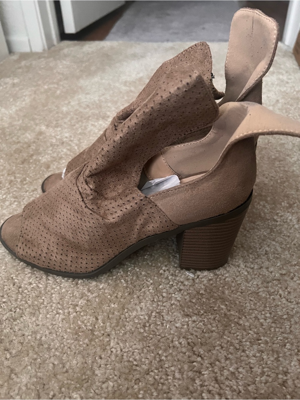 Nature Breeze Block Heel Peep Toe Boots